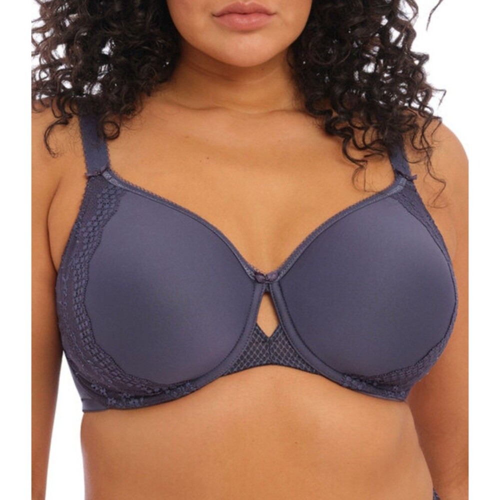 Elomi Bra‎ Womens 38K Purple Lace Underwire Full Coverage Seamless Stretch